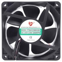 YINGTIAN YTD241238S03202 DC 24V 0.30A 2 Wires 3200RPM Axial Cooling Fan
