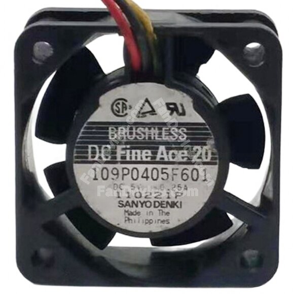Sanyo Denki 109P0405F601 DC 5V 0.25A 3 Wires Axial Cooling Fan