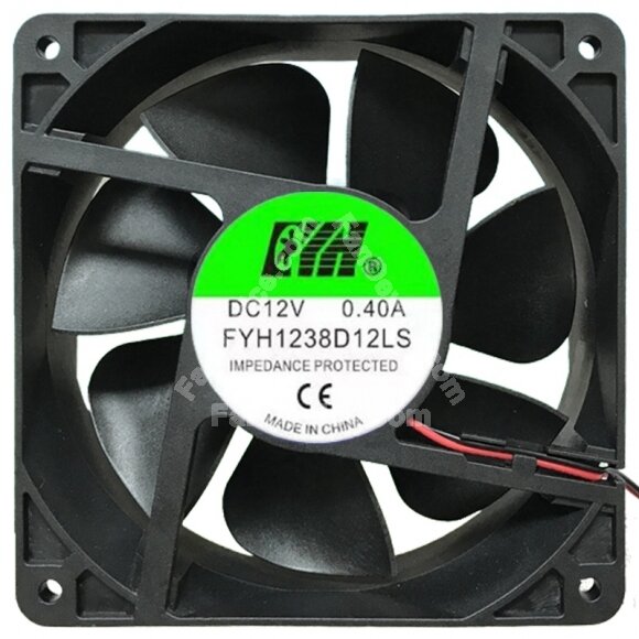 FYH FYH1238D12LS DC 12V 0.40A Impedance Protected Axial Cooling Fan