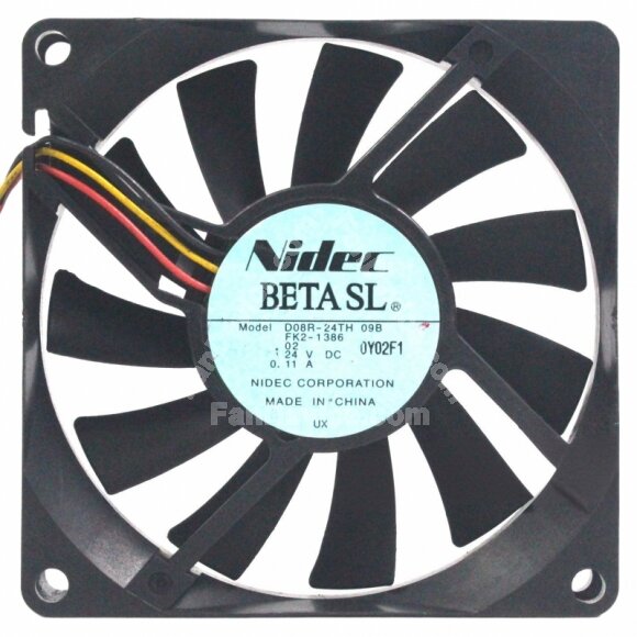 Nidec D08R-24TH 09B DC 24V 0.11A 3 Wires Axial Cooling Fan