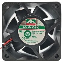 Magic MGA6012UB-O25 DC 12V 0.38A 2 Wires Axial Cooling Fan