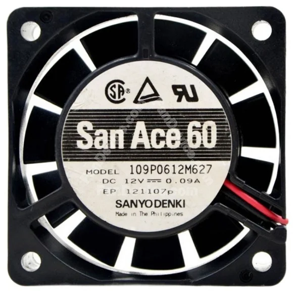 Sanyo 109P0612M627 12V 0.09A 2 Wires Cooling Fan