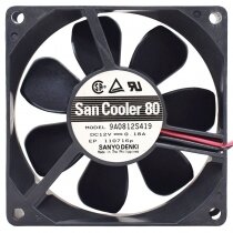 Sanyo Denki 9A0812S419 DC 12V 0.18A 2 / 3 Wires 8025 Axial Cooling Fan
