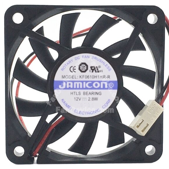 JAMICON KF0610H1HR-R DC 12V 2.8W 2 Wires 6010 HTLS Bearing Axial Fan