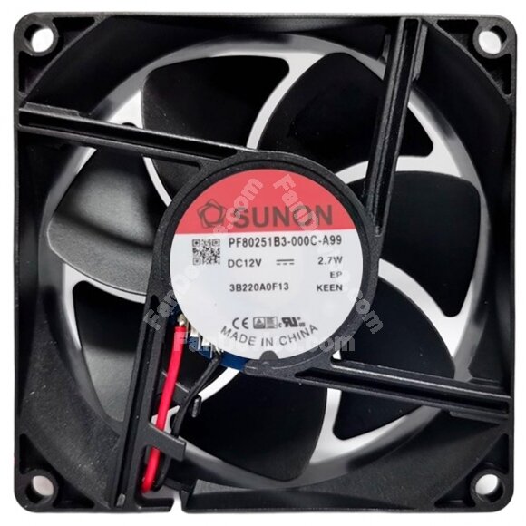 Sunon PF80251B3-000C-A99 DC 12V 2.7W 2 Wires Axial Cooling Fan
