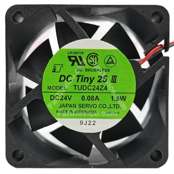 Servo TUDC24Z4 24V 0.08A 1.8W 2 Wires 6025 DC Brushless Axial Fan