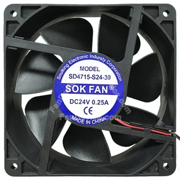 SOK FAN SD4715-S24-30 DC 24V 0.25A 2 Wires 12038 Axial Cooling Fan