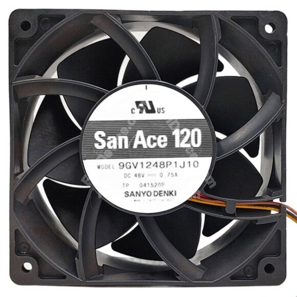 Sanyo Denki 9GV1248P1J10 DC 48V 0.75A 4 Wires 12038 PWM Axial Fan