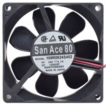 Sanyo Denki 109R0824S402 DC 24V 0.1A 2 / 3 Wires 8025 Axial Fan