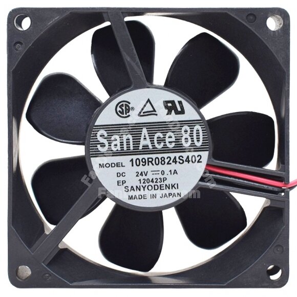 Sanyo Denki 109R0824S402 DC 24V 0.1A 2 / 3 Wires 8025 Axial Fan