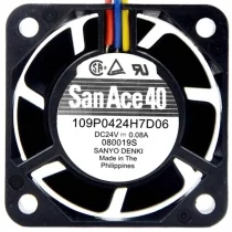 Sanyo 109P0424H7D06 DC 24V 0.08A 3 Wires Axial Cooling Fan