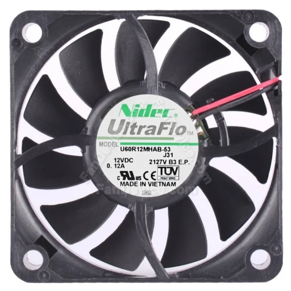 Nidec U60R12MHAB-53 DC 12V 0.12A 2 / 3 Wires Axial Cooling Fan