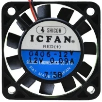 ICFAN 0406-12V DC 12V 0.09A 2 Wires Axial Cooling Fan