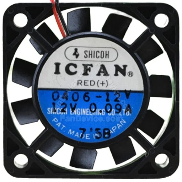 ICFAN 0406-12V DC 12V 0.09A 2 Wires Axial Cooling Fan