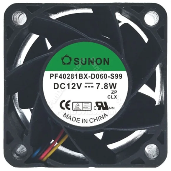 Sunon PF40281BX-D060-S99 DC 12V 7.8W 4 Wires PWM Axial Cooling Fan