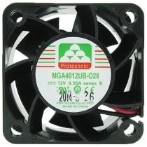 Protechnic MGA4012UB-O28 DC 12V 0.55A 2 Wires Axial Cooling Fan