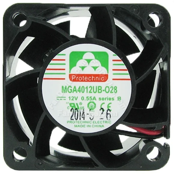 Protechnic MGA4012UB-O28 DC 12V 0.55A 2 Wires Axial Cooling Fan