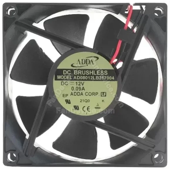 ADDA AD08012LB257004 12V 0.09A 2 Wires Axial DC Brushless Cooling Fan