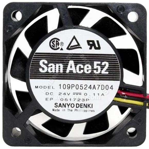 Sanyo 109P0524A7D04 DC 24V 0.11A 3 Wires Axial Cooling Fan