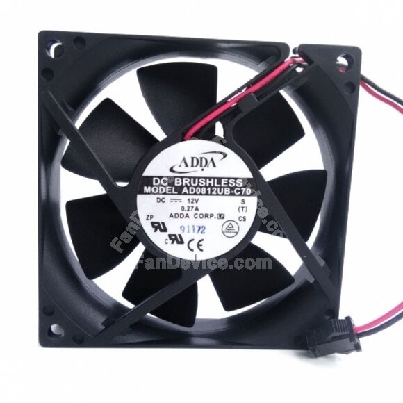 ADDA AD0812UB-C70 DC 12V 0.27A 2 Wires Axial Cooling Fan