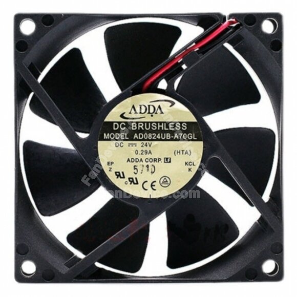 ADDA AD0824UB-A70GL DC 24V 0.29A 2 Wires Axial Cooling Fan