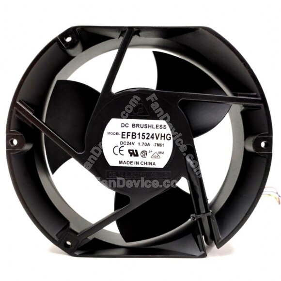 Delta EFB1524VHG DC 24V 1.70A 2 Wires / 3 Wires / 4 Wires Axial Cooling Fan