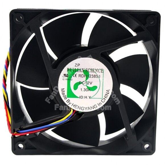 RUILIAN SCIENCE RDH1238S1 DC 12V 1.30A 2 Wires / 3 Wires / 4 Wires Axial Cooling Fan
