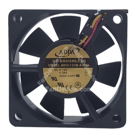 ADDA AD0612UB-A76GL DC 12V 0.35A 6025 Axial Brushless Cooling Fan