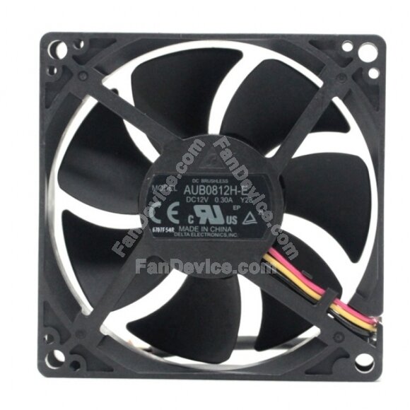 Delta AUB0812H-E DC 12V 0.30A 3 Wires Axial Cooling Fan