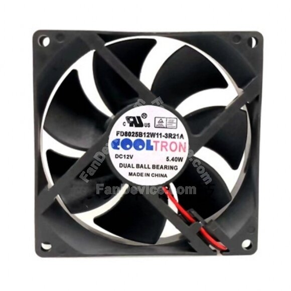 COOL TRON FD8025B12W11-3R21A DC 12V 5.40W 2 Wires / 3 Wires Axial Cooling Fan
