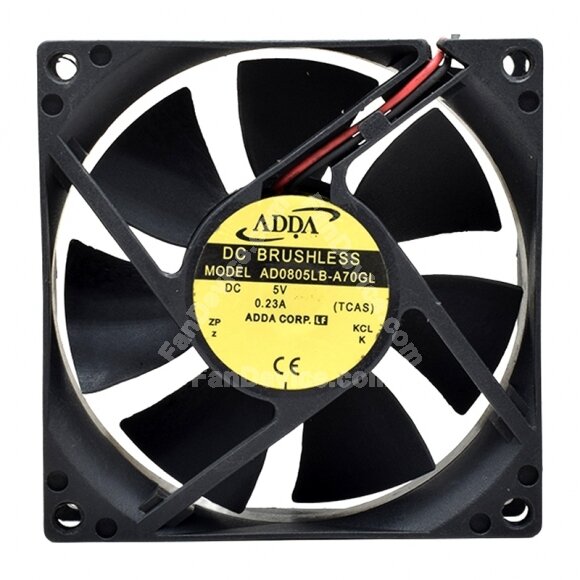 ADDA AD0805LB-A70GL DC 5V 0.23A 8025 Axial Brushless Cooling Fan