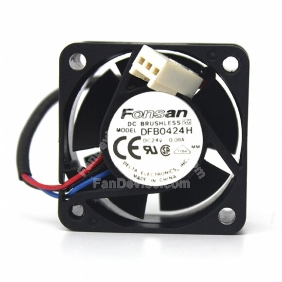 Delta Fonsan DFB0424H DC 24V 0.08A 2 Wires / 3 Wires Axial Cooling Fan