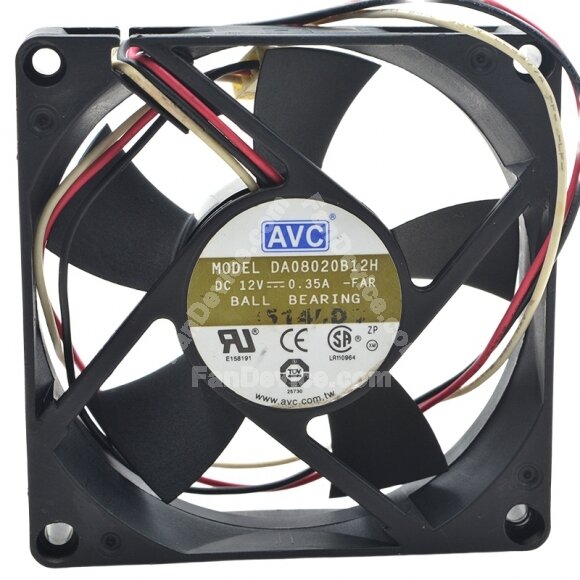 AVC DA08020B12H DC 12V 0.35A 8020 Axial Ball Bearing Cooling Fan