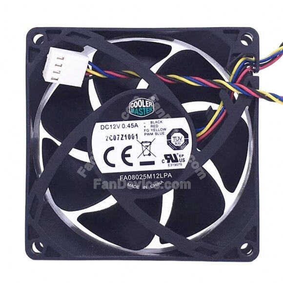COOLER MASTER FA08025M12LPA DC 12V 0.45A PWM 8025 Axial Cooling Fan