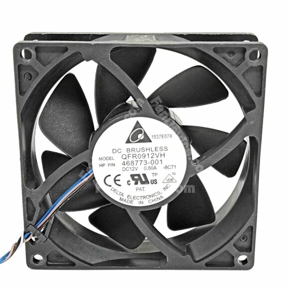 Delta QFR0912VH DC 12V 0.60A 2 Wires / 3 Wires / 4 Wires Axial Cooling Fan