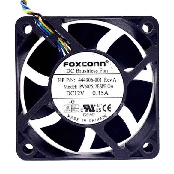 Foxconn PV602512ESPF DC 12V 0.35A 6025 Axial Brushless Cooling Fan