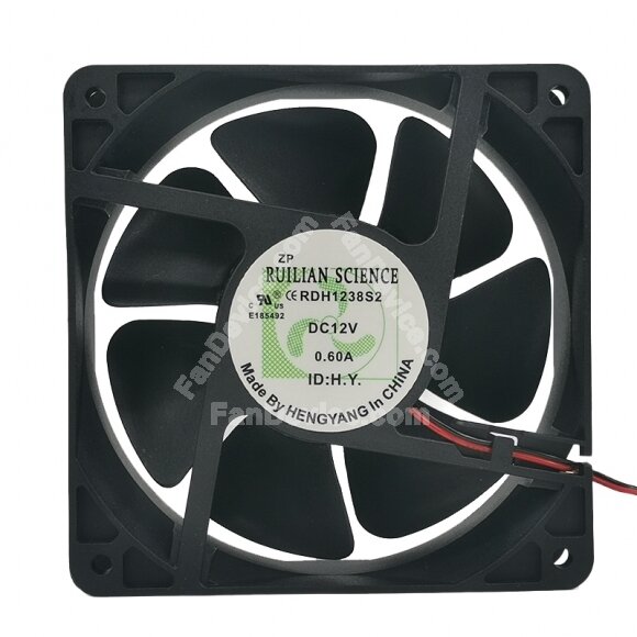 RUILIAN SCIENCE RDH1238S2 DC 12V 0.60A 12038 Axial Cooling Fan