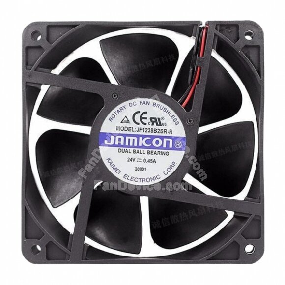 JAMICON JF1238B2SR-R DC 24V 0.45A 12038 Axial Ball Bearing Brushless Cooling Fan