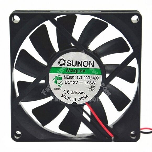 Sunon ME80151V1-000U-A99 DC 12V 1.96W 2 Wires Axial Cooling Fan
