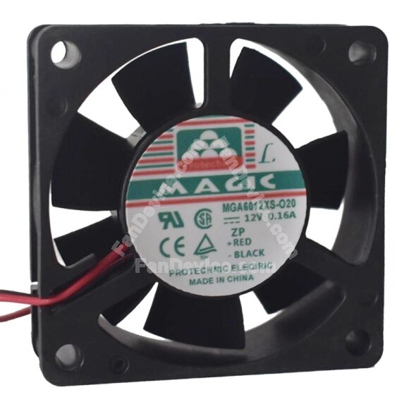 Magic MGA6012XS-O20 DC 12V 0.16A 6020 Axial Cooling Fan