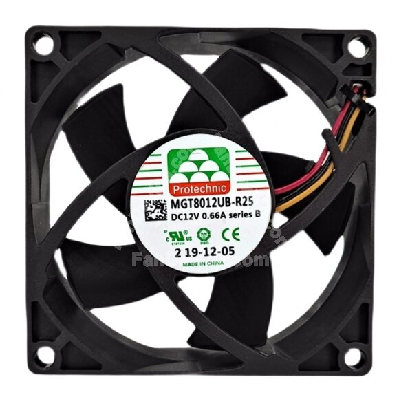 Protechnic MAGIC MGT8012UB-R25 DC 12V 0.66A 8025 Axial Cooling Fan