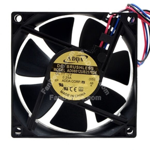 ADDA AD08012UB257604 DC 12V 0.25A 8025 Axial Brushless Cooling Fan