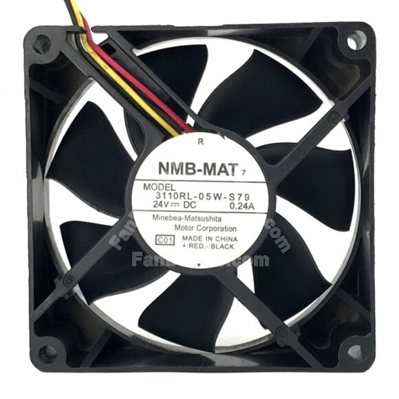 NMB-MAT 3110RL-05W-S79 DC 24V 0.24A 8025 Axial Cooling Fan