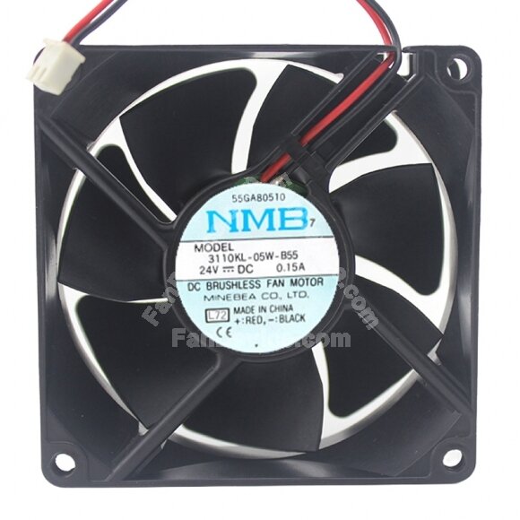 NMB 3110KL-05W-B55 DC 24V 0.15A 8025 Axial Brushless Cooling Fan
