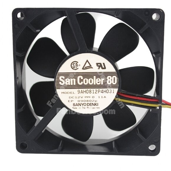 Sanyo Denki San Cooler 80 9AH0812P4H031 DC 12V 0.11A 8025 Axial Cooling Fan
