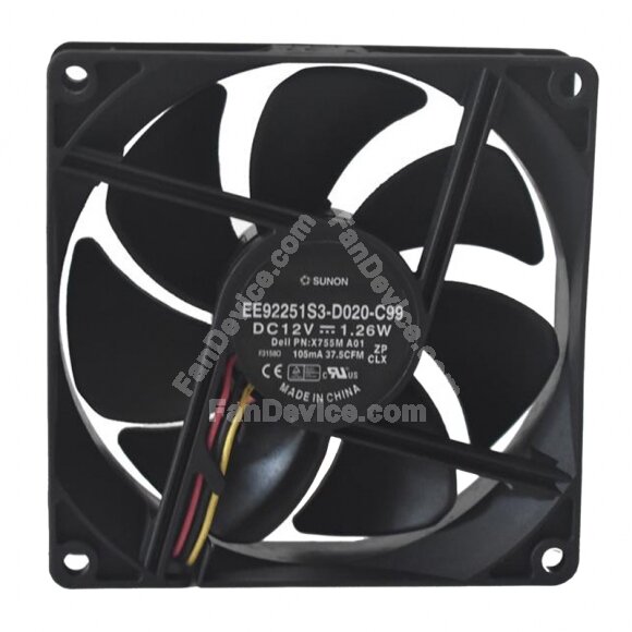 Sunon EE92251S3-D020-C99 DC 12V 1.26W 9225 Axial Cooling Fan