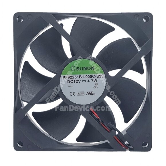 Sunon PF92251B1-000C-S99 DC 12V 4.7W 9225 Axial Cooling Fan
