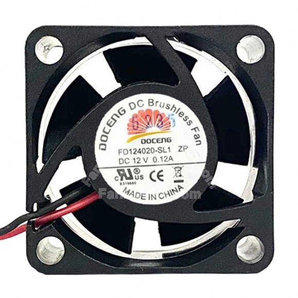 DOCENG FD124020-SL1 DC 12V 0.12A 4020 Brushless Axial Cooling Fan