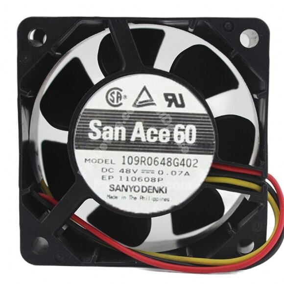 Sanyo Denki 109R0648G402 DC 48V 0.07A 6025 Axial Cooling Fan