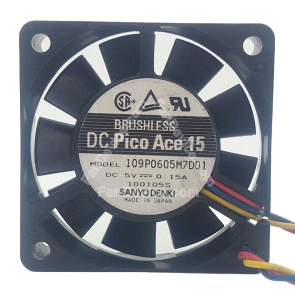 Sanyo Denki 109P0605M7D01 DC 5V 0.15A 6015 Axial Cooling Fan